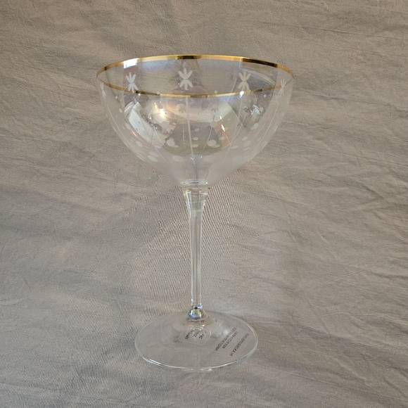 Anthropologie Czech Glass Coupe Wine Champagne Cocktail Glass New RARE - Picture 5 of 8